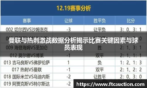 曼联与热刺激战数据分析揭示比赛关键因素与球员表现